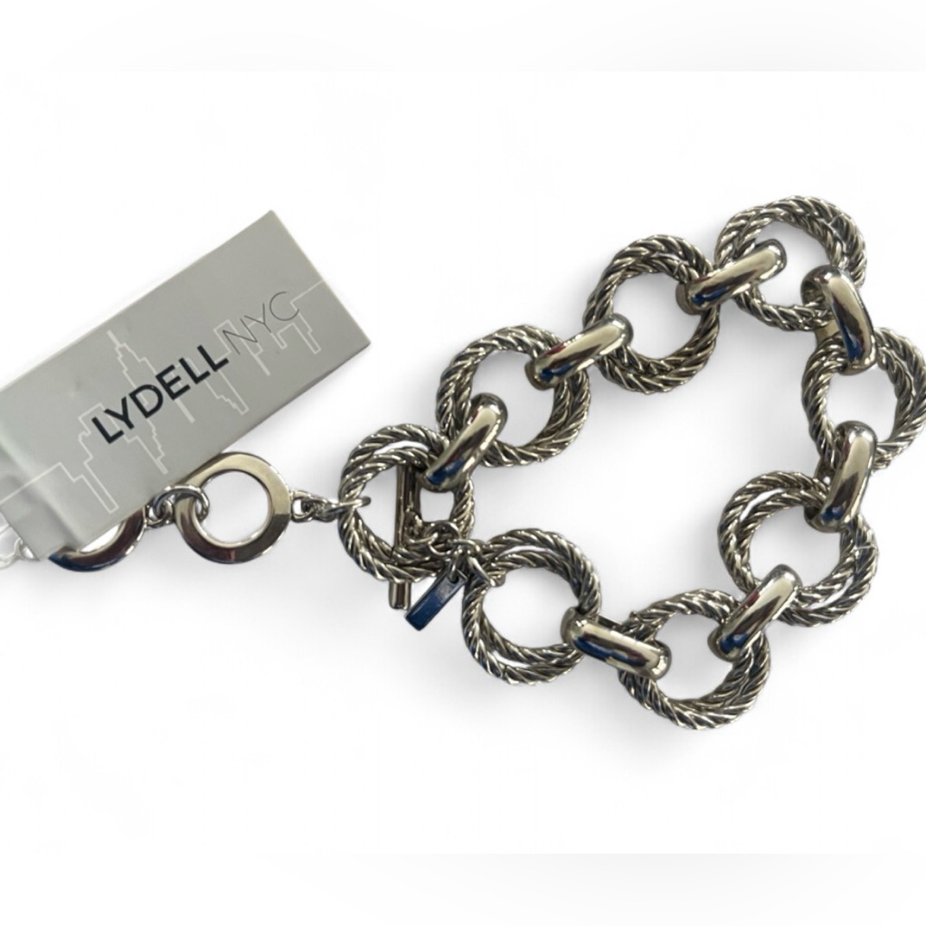 Lydell Nyc Silver Rope-Link Toggle Bracelet Nwtnw 36$